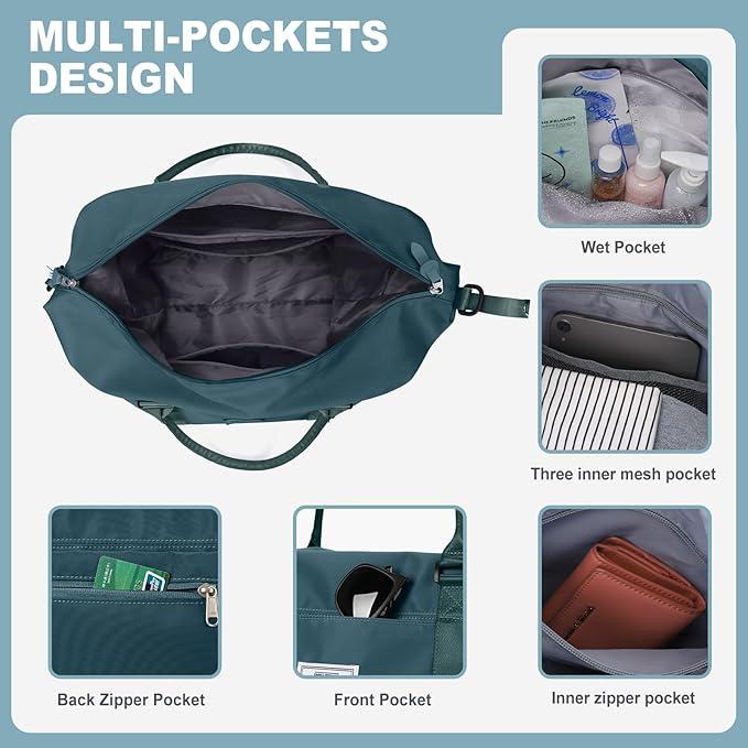 Immagine prodotto Only-Bags.Store Borsa da viaggio per il pernottamento di grande capacità, borsone versatile a tinta unita, leggero