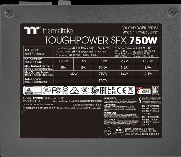 Produktbild Thermaltake TT Toughpower SFX Platinum 750W (750 W)