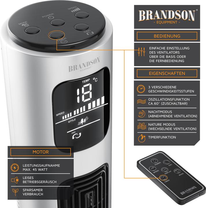 Produktbild Brandson Turmventilator (48 dB)