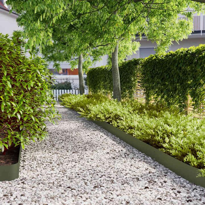 Produktbild VidaXL Rasenkanten 10 Stk. Olivgrün 15x103 cm Kaltgewalzter Stahl Gartenkante (103 cm)