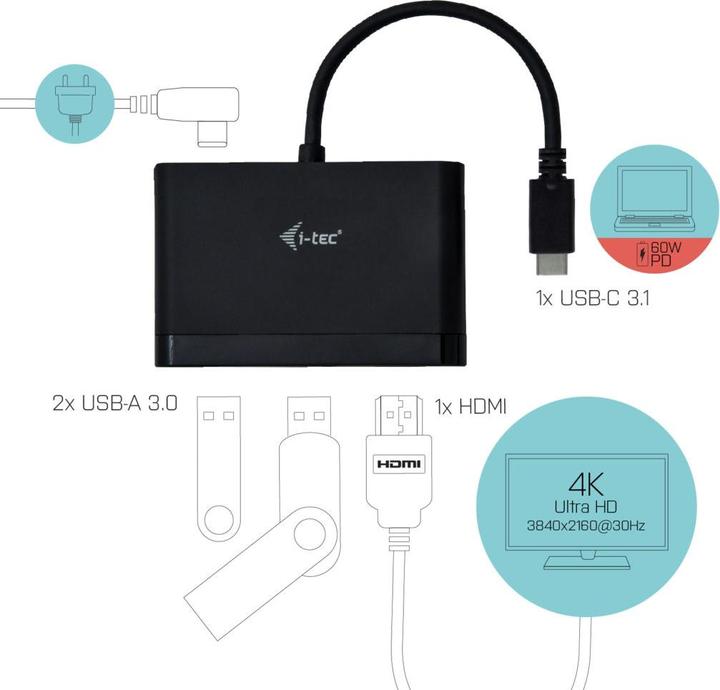 Actual product image i-tec USB-C to (USB-C, 4 Ports)