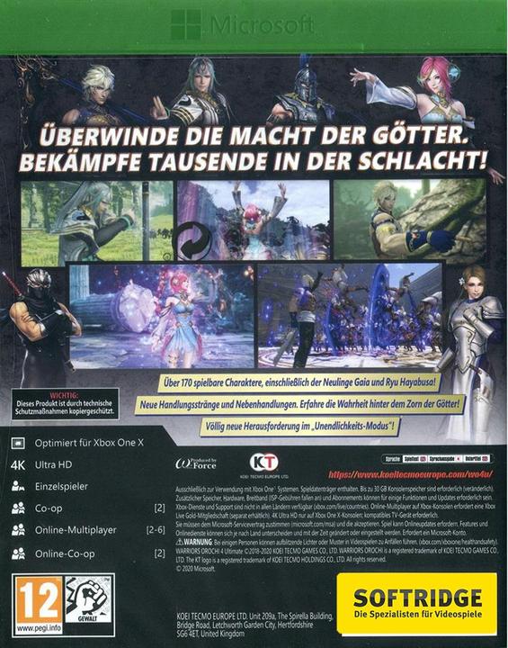 Actual product image Koei Tecmo Warriors Orochi 4 Ultimate (Xbox One X, Xbox Series X, EN)