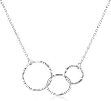 Beneto Fashion silver necklace with rings AGS989 / 47 (L)