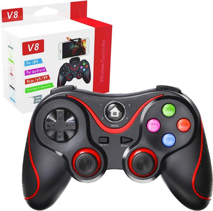 Actual product image Techsuit - Wireless Controller (V8) - Bluetooth V4.0, 2.4G, 400mAh - Red