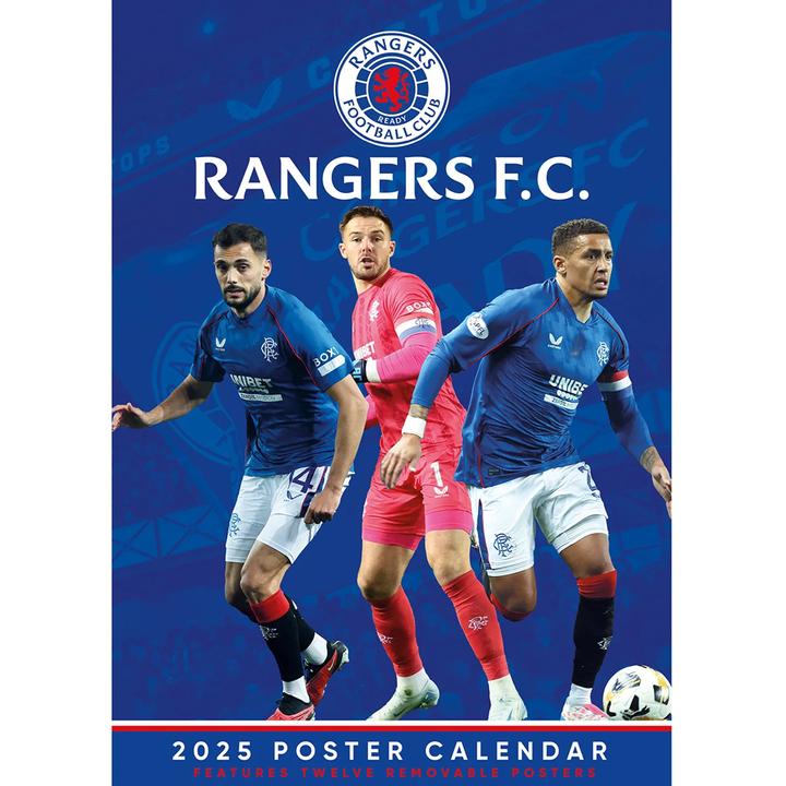 Actual product image Rangers FC 2025 A3 Wall Calendar (A3, German)