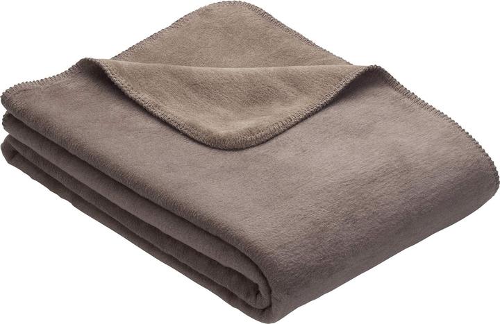 Actual product image Ibena Uni Doublefac blanket Dublin 2340 espresso/hellbr. 150x200cm (150 x 200 cm)