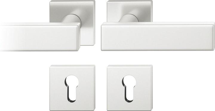 FSB Drückergarnitur 12 1003 ASL auf Rosette eckig PZ, silber eloxiert (Türgarnitur)