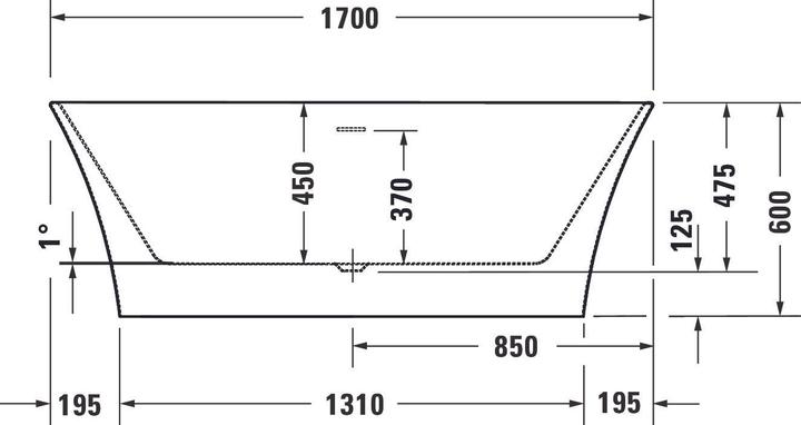 Image du produit Duravit Baignoire DuraToro (265 l, 170 cm, 75 cm)