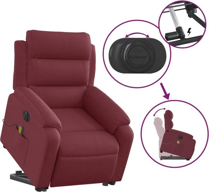 Image du produit VidaXL Fauteuil de massage électrique avec releveur Tissu