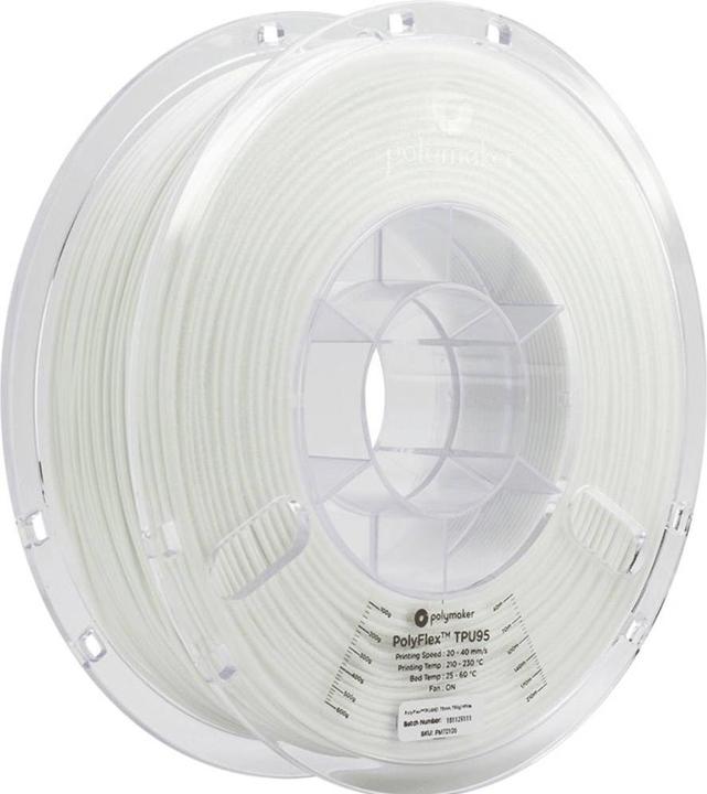 Immagine prodotto Polymaker PolyFlex TPU95 V2 - Bianco - 1,75 mm (TPU, 1.75 mm, 750 g, Bianco)