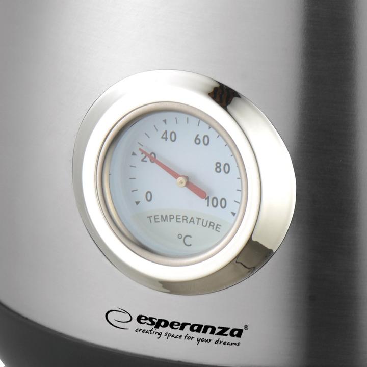 Produktbild Esperanza EKK029 Electric kettle with a thermometer 1.7 L 2200 W Inox (1.70 l, EU-Stecker)