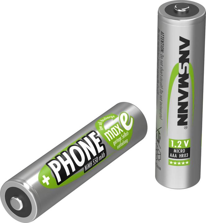 Actual product image Ansmann Micro (AAA) battery NiMH DECT max (1 pcs., AAA, 550 mAh)