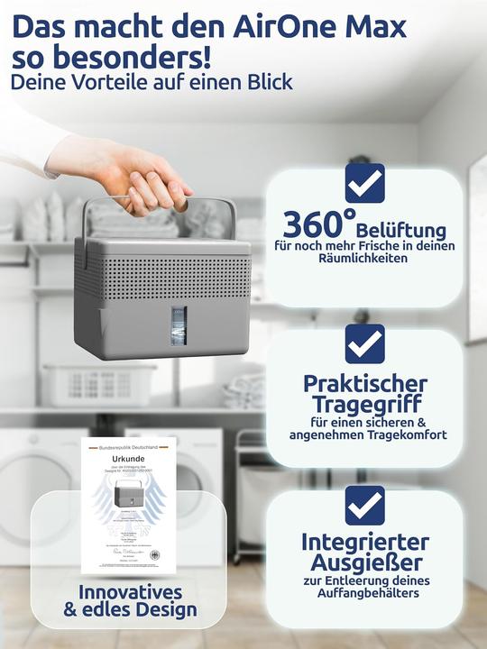 Actual product image BonAura Luftentfeuchter AirOne Max (33 m²)
