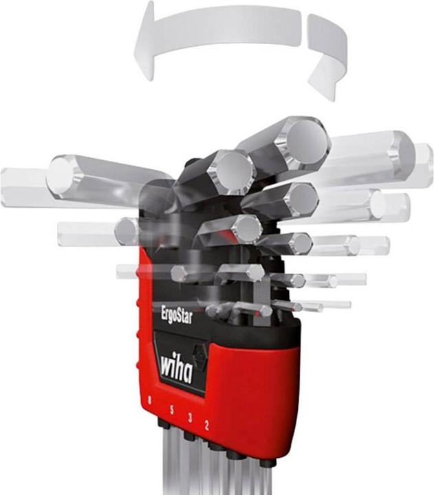 Produktbild Wiha Stiftschlüssel Set im ErgoStar Halter 9tlg Innensechskant Schlüssel Sechskantschlüssel
