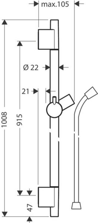 Actual product image hansgrohe Unica shower rail S Puro 90 cm with shower hose (brushed bronze)