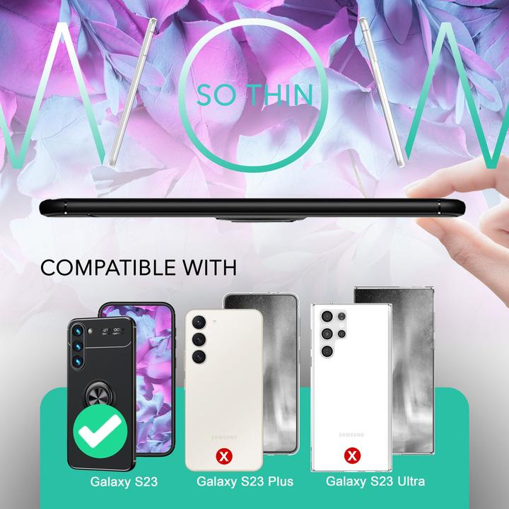 Actual product image Nalia Matte ring silicone case with 2x screen protector (Samsung Galaxy S23)