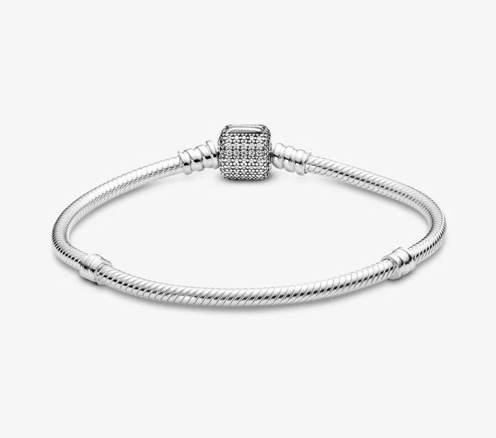 Actual product image Pandora Bracelet with ball clasp (18 cm, Silver)