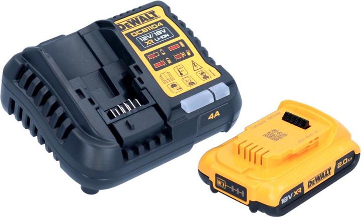 Productafbeelding DeWalt DCB 1104 D1 Accu Start Set 12 V / 18 V 1x Accu 2.0 Ah + DCB 1104 Lader (18 V)