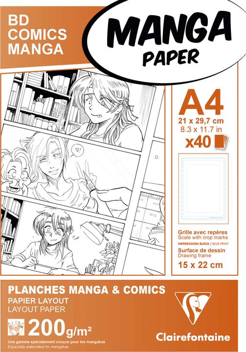 Actual product image Clairefontaine Drawing Pad Manga Paper Manga and Comic (A4)