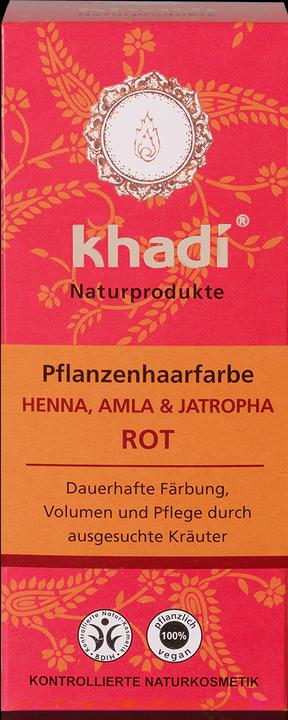 Produktbild Khadi Pflanzenfarbe HENNA, AMLA, JATROPHA - ROT - Teinture aux Plantes Henné, Amla & Jatropha Rouge (Rot)