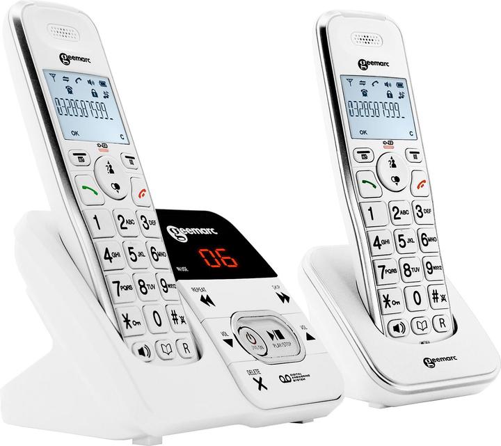Produktbild Geemarc AMPLIDECT 295-2 Schnurloses Seniorentelefon Anrufbeantworter Beleuchtetes Display Weiss