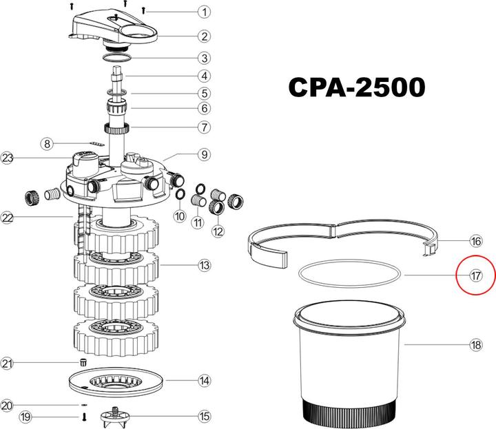 Produktbild SunSun CPF-2500 Druckteichfilter Ersatzteil Filterbehälter Teich Filter