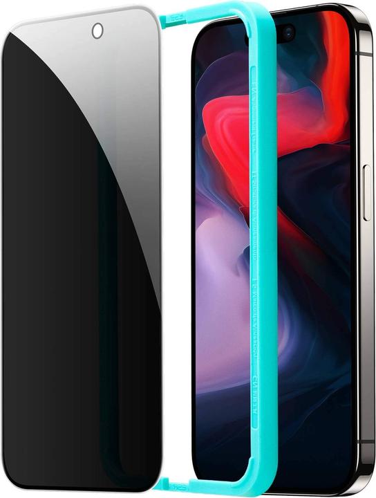 Actual product image ESR Tempered glass privacy screen protector (1 Piece, Apple iPhone 15 Pro)