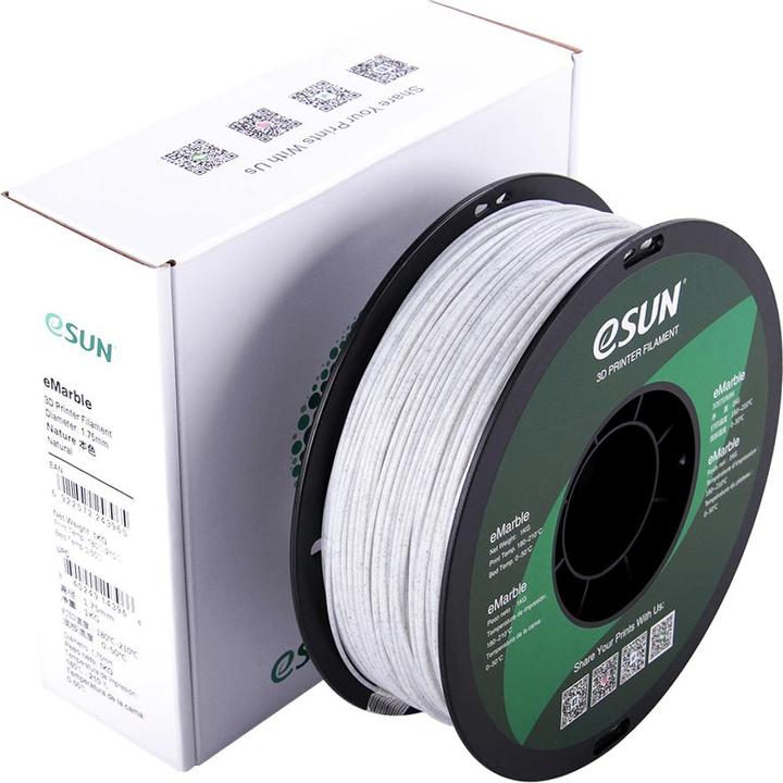 Image du produit eSUN EMARBLE 1,75mm NATURAL 1kg (PLA+ LECTURE, 1.75 mm, 1000 g, Transparent)