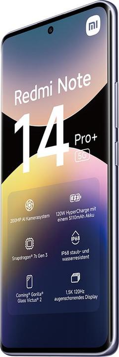 Actual product image Xiaomi Redmi Note 14 Pro+ 5G (512 GB, Lavender Purple, 6.67", Dual SIM, 200 Mpx, 5G)