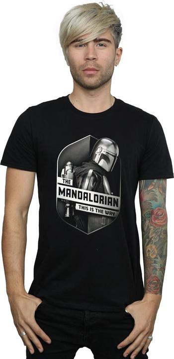 Immagine prodotto Star Wars The Mandalorian This Way Mando Shield Maglietta Uomo (4XL)