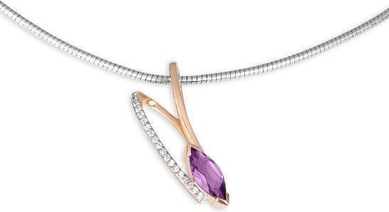 Produktbild Breuning ANHÄNGER - E.AMETHYST/Brill. 0,105 Ct. H/si (750/18 K Gold)