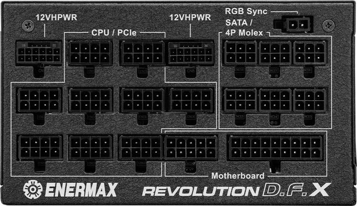 Image du produit Enermax Revolution D.F. X ARGB ATX3.0 PCI-e 5.0 Compact PC Power Supply 1650W 80Plus Gold Full Module 2x (1650 W)