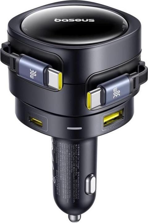 Actual product image Baseus Enjoyment Max Car Charger C+C Cables & U+C Ports 90W Cosmic Black