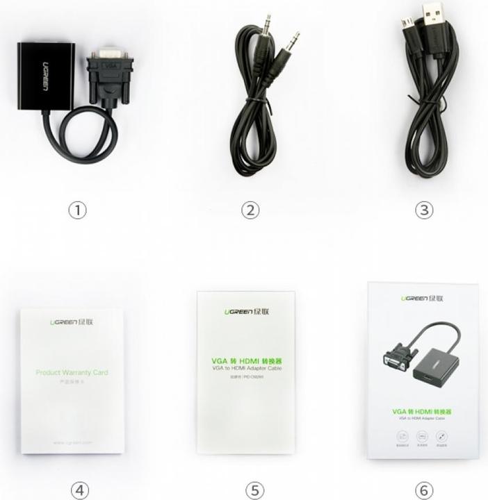 Produktbild Ugreen HDMI zu (VGA, HDMI, 30 cm)