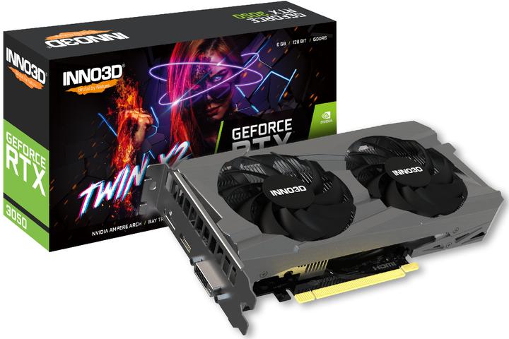 Actual product image Inno3D RTX3050 Twin X2 6GB GDDR6 HDMI DVI DP (6 GB)
