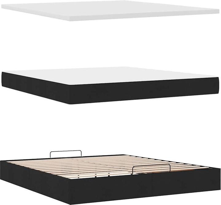 Actual product image VidaXL Ottoman bed with mattress black 160x200 cm fabric (160 x 200 cm)