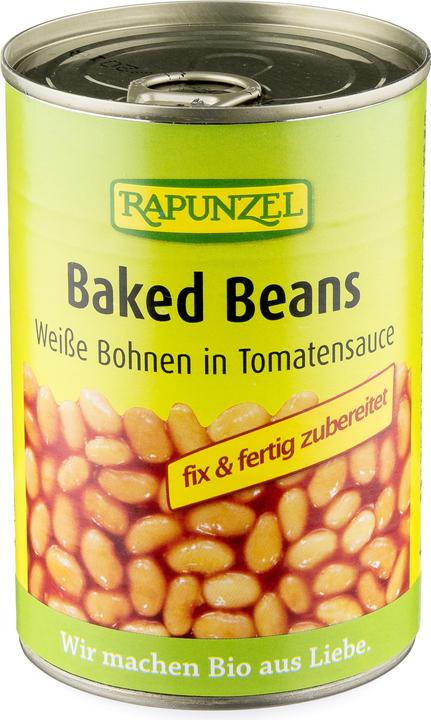 Actual product image Rapunzel Baked Beans white beans with tomato sauce in a can organic (400 g)