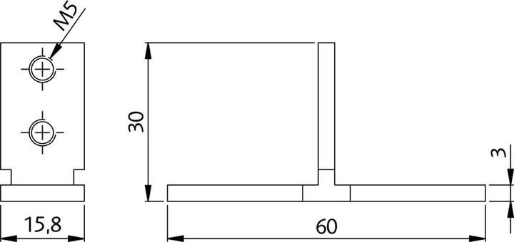 Produktbild Längle Glas-System Basis und Top-Frame oder Frame Verbinder LÄNGLE AL-OFFICE-CT (6 cm, 1.58 cm)