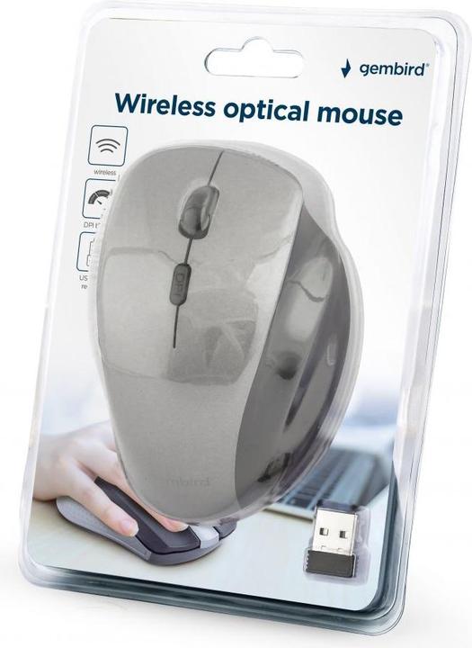 Actual product image Gembird MUSW-6B-02-BG 6-button Optical wireless mouse black-spacegrey (Wireless)
