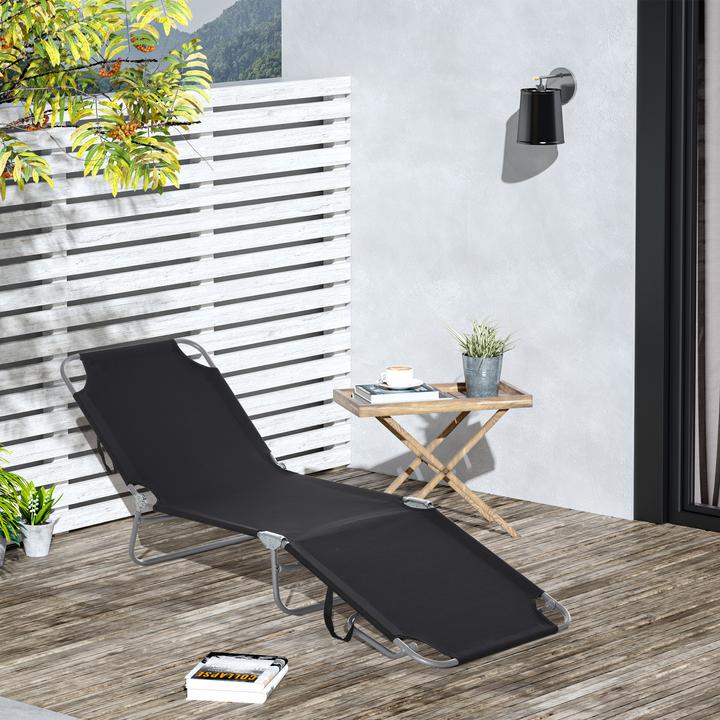 Immagine prodotto Outsunny Lettino prendisole con schienale regolabile (187 cm)