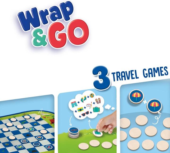 Actual product image Ses Wrap and Go Travel Games, 3in1 (English, French, Dutch, German)