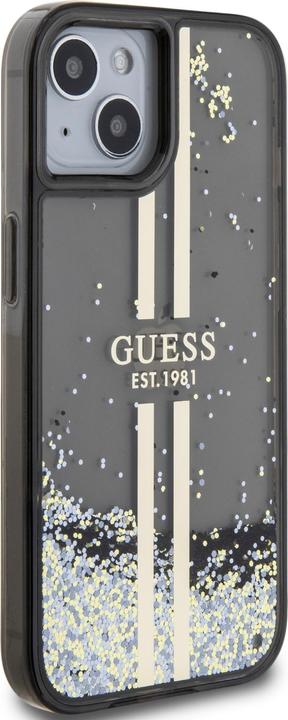 Image du produit Guess GUHCP15SLFCSEGK iPhone 15 / 14 / 13 6.1" czarny/black hardcase Liquid Glitter Gold Stripes (Apple iPhone 15)
