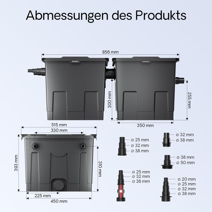 Immagine prodotto SunSun CBF-350B Bio filtro per laghetto 60000L filtro a flusso continuo Filtro per laghetto Biofiltro