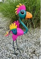 Produktbild IKO Metall Vogel bunt stehend h=64cm b=34cm, 2-fach so