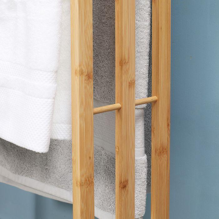 Image du produit Swisshandel24 Porte-serviettes Porte-serviettes sur pied avec 3 tringles Porte-serviettes de bain sans perçage