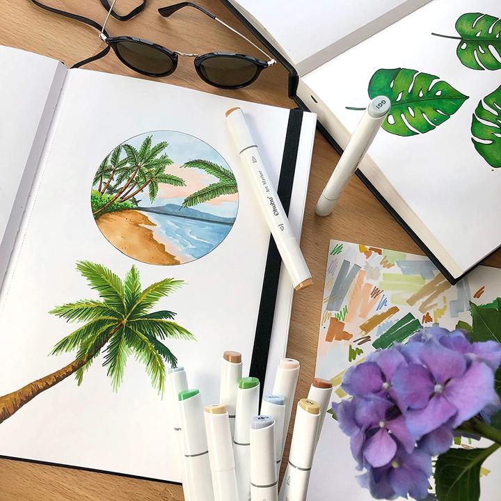 Actual product image Ohuhu Art sketchbook (21 x 21 cm, Plain, Hardcover)