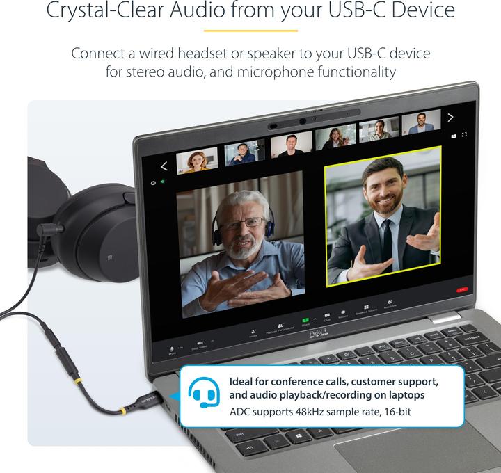 Produktbild StarTech Adap USB-C to 3.5mm Audio (M/F)