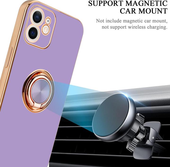 Actual product image Cadorabo Case for Apple iPhone 12 in TPU with camera protection and ring LM089 Style (Apple iPhone 12)