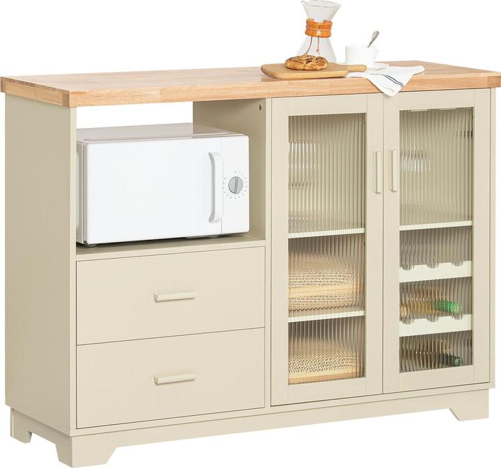 SoBuy Sideboard mit 2 Glastüren (120 x 40 x 90 cm)
