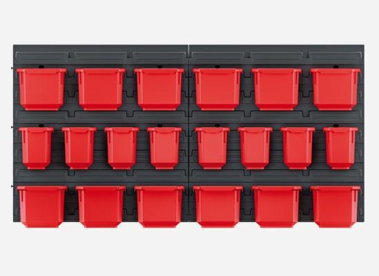 Produktbild Kistenberg Hängewand mit 20 Werkzeugkästen ORDERLINE 800x165x400